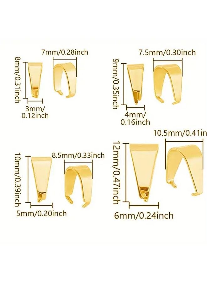 Golden Stainless Steel Melon Seed Clasp Connector Clips 49 51pcs DIY Jewelry Fasteners - Image 4